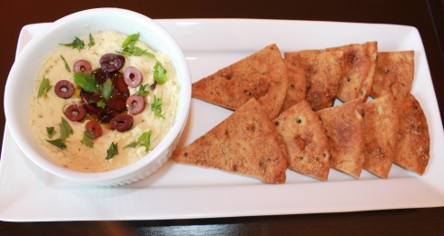 Lima Bean Hummus with Spiced Pita Chips